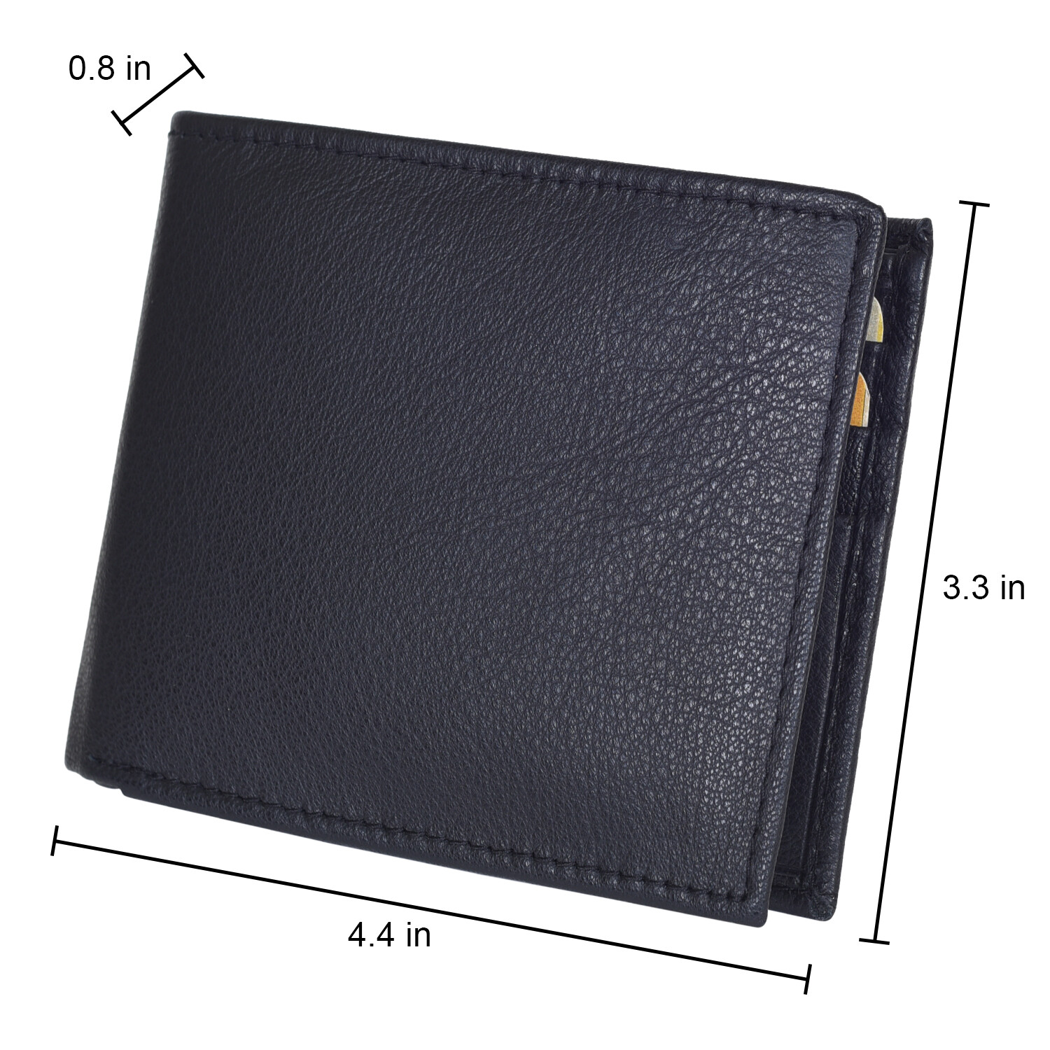 Leatherboss Genuine Leather Men Bifold Wallet Secured Snap on Credit Card Holder