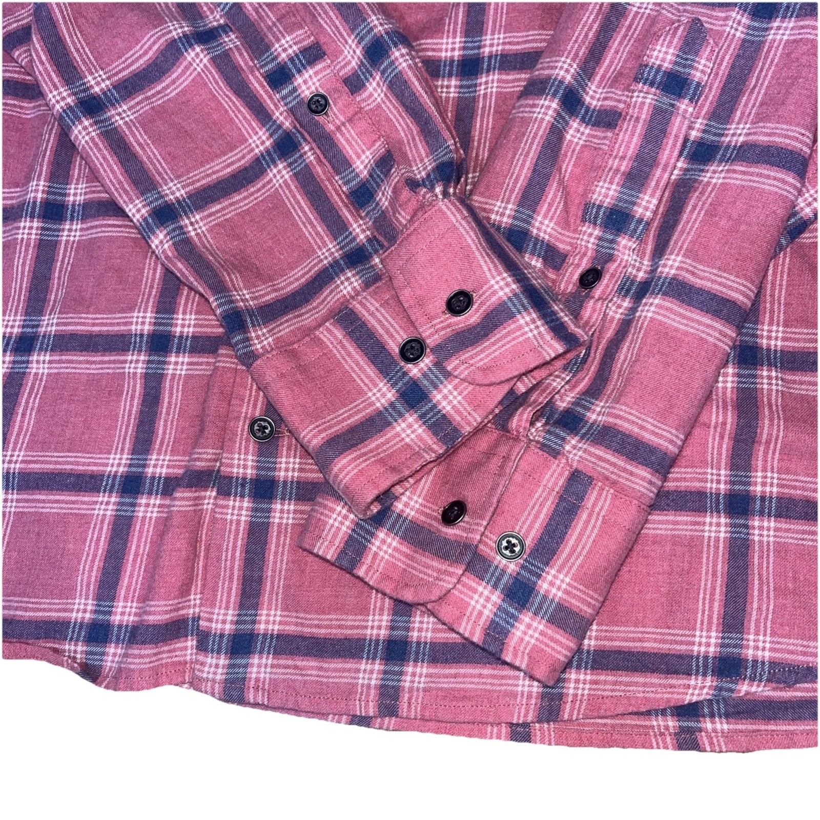 Peter Millar Men’s XL Pink Blue Plaid Button Up Long Sleeve Shirt Cotton Crown