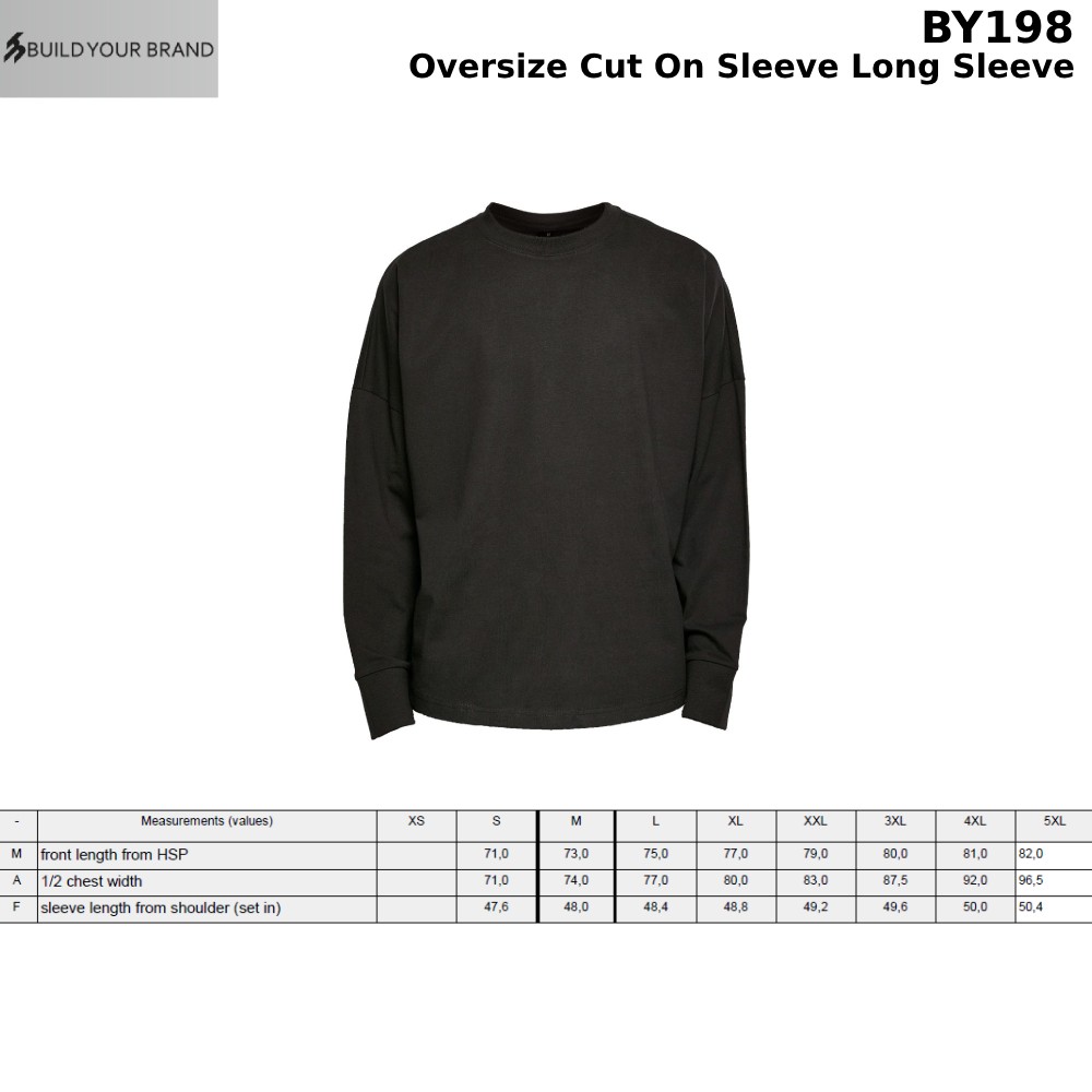 Build Your Brand Oversize cut on sleeve long sleeve – Round neck, Set-in sleeve