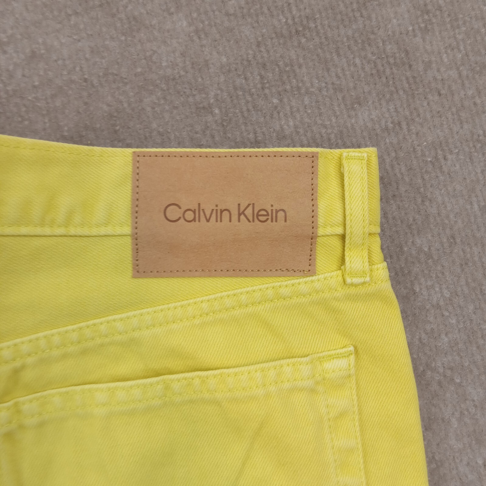 Calvin Klein Jeans Mens 31 (33x28Actual) Yellow Denim Straight Leg Casual