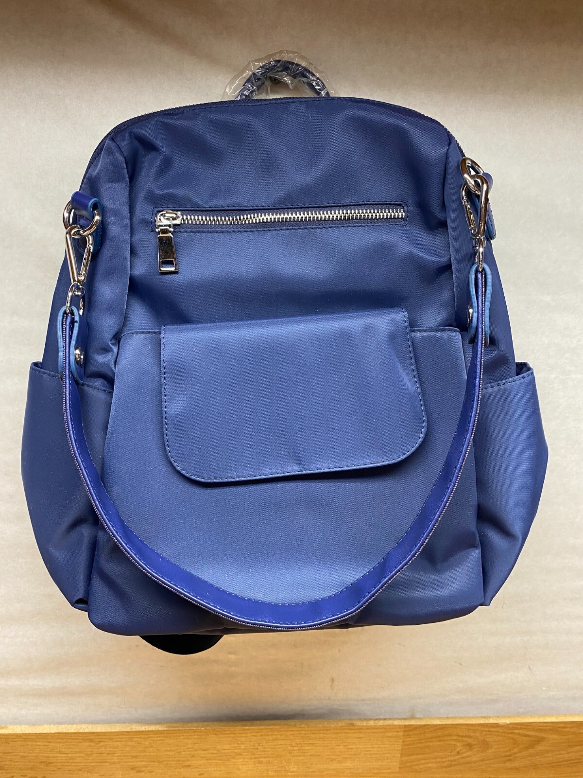 Fashion Unbranded Women Polyester Nylon Blue Backpack Shoulder Multiple Pockets