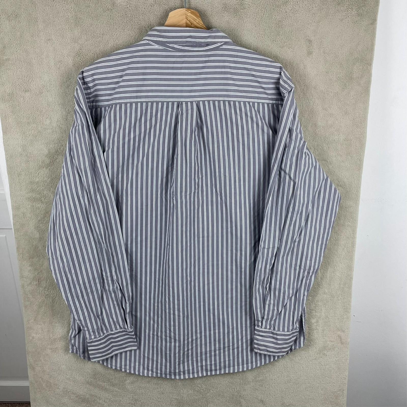 Men’s Chaps Ralph Lauren Stripe Long Sleeve Collar Shirt Size L Large Custom Fit