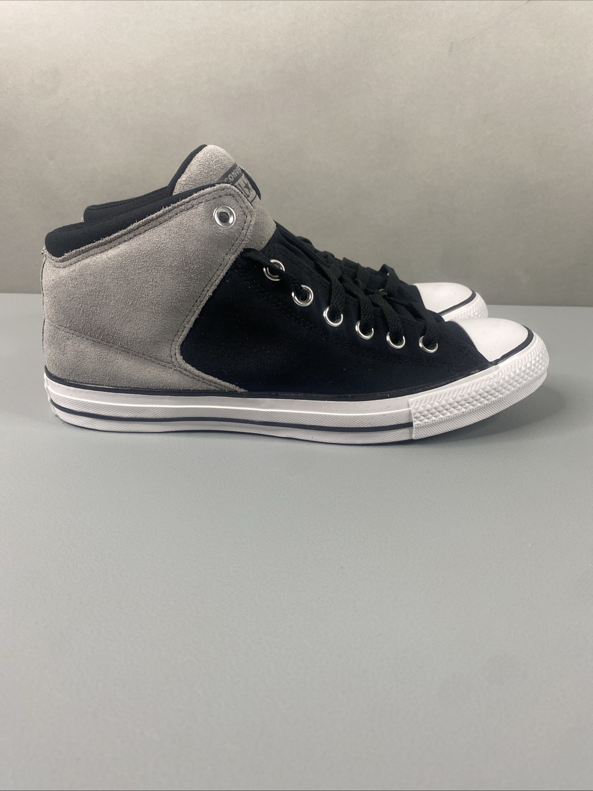 Converse All Star Mens Sz 13 Black Gray High Street Mid Suede Canvas Lifestyle