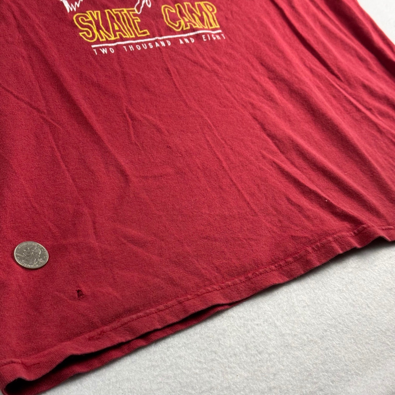 Waterville Valley Skate Camp 2008 Red Graphic T-Shirt Mens XL Vintage Style