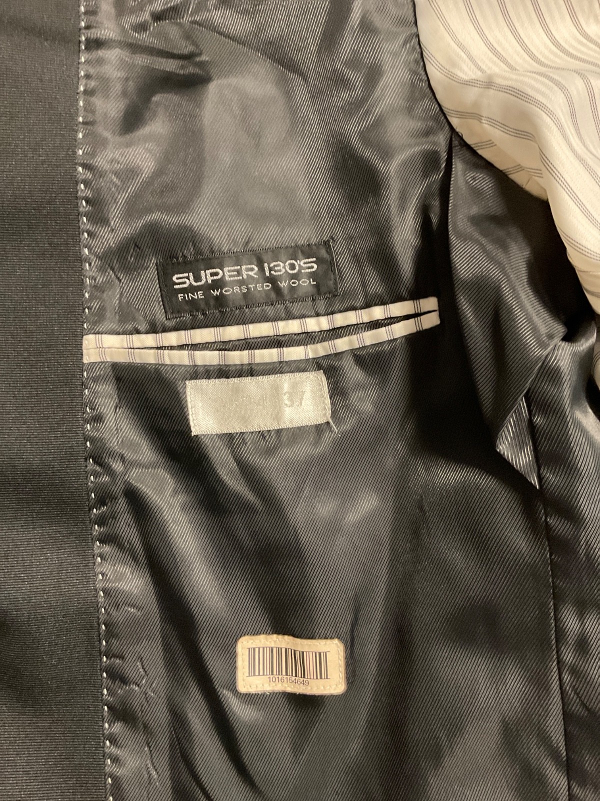 Vera Wang Black Mens Tuxedo Jacket Super 130’s Fine Worsted Wool Formal Wedding