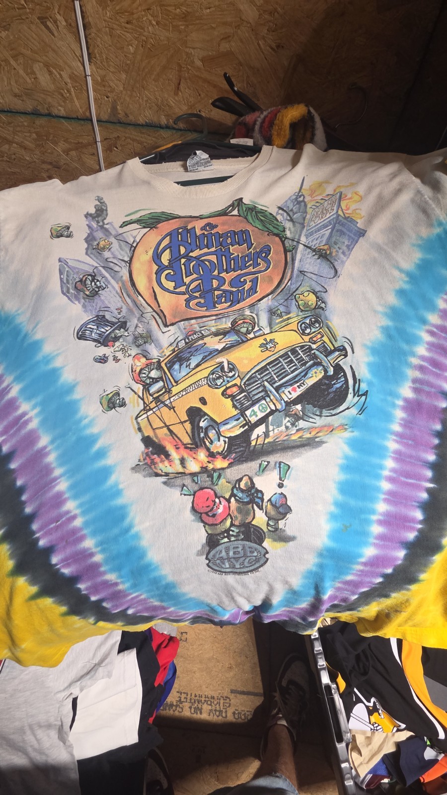 1998 Allman Brothers Band Tie-Dye Graphic NYC Men’s 2XL Cotton Crew Neck Tee