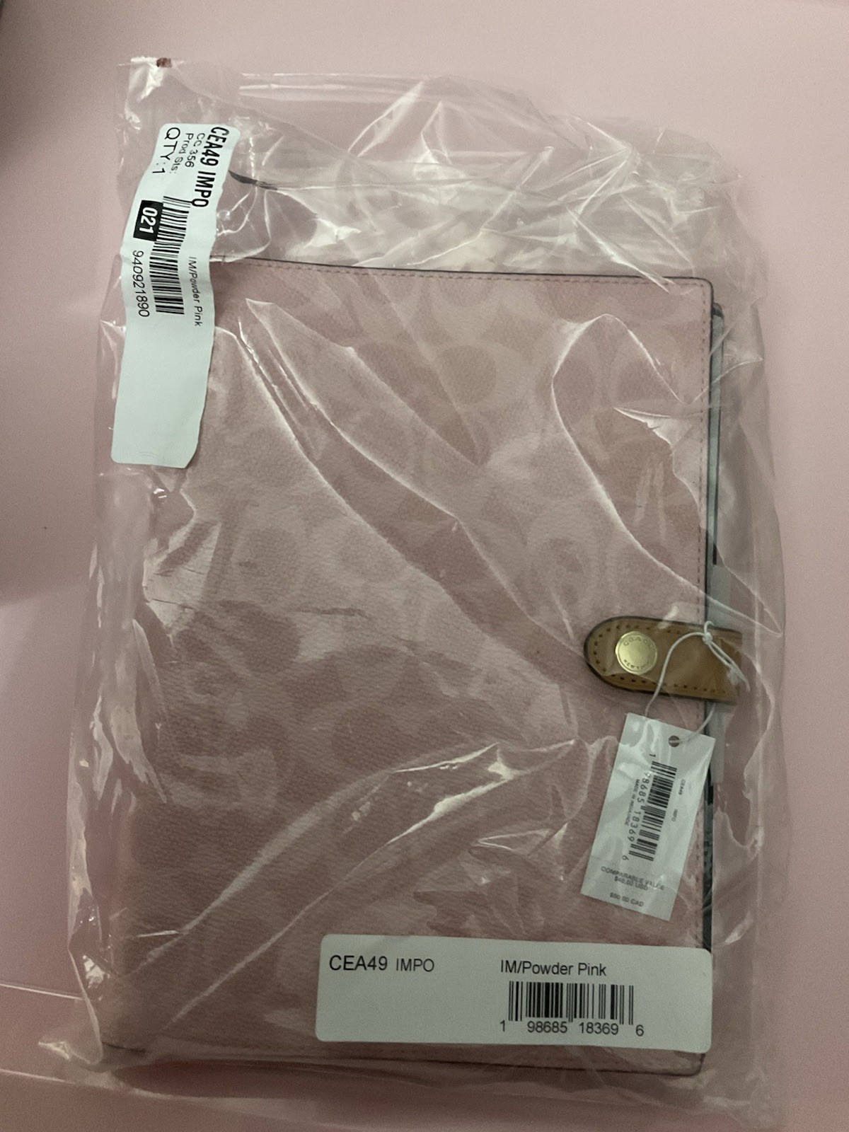 NEW Coach Powder Pink Notebook