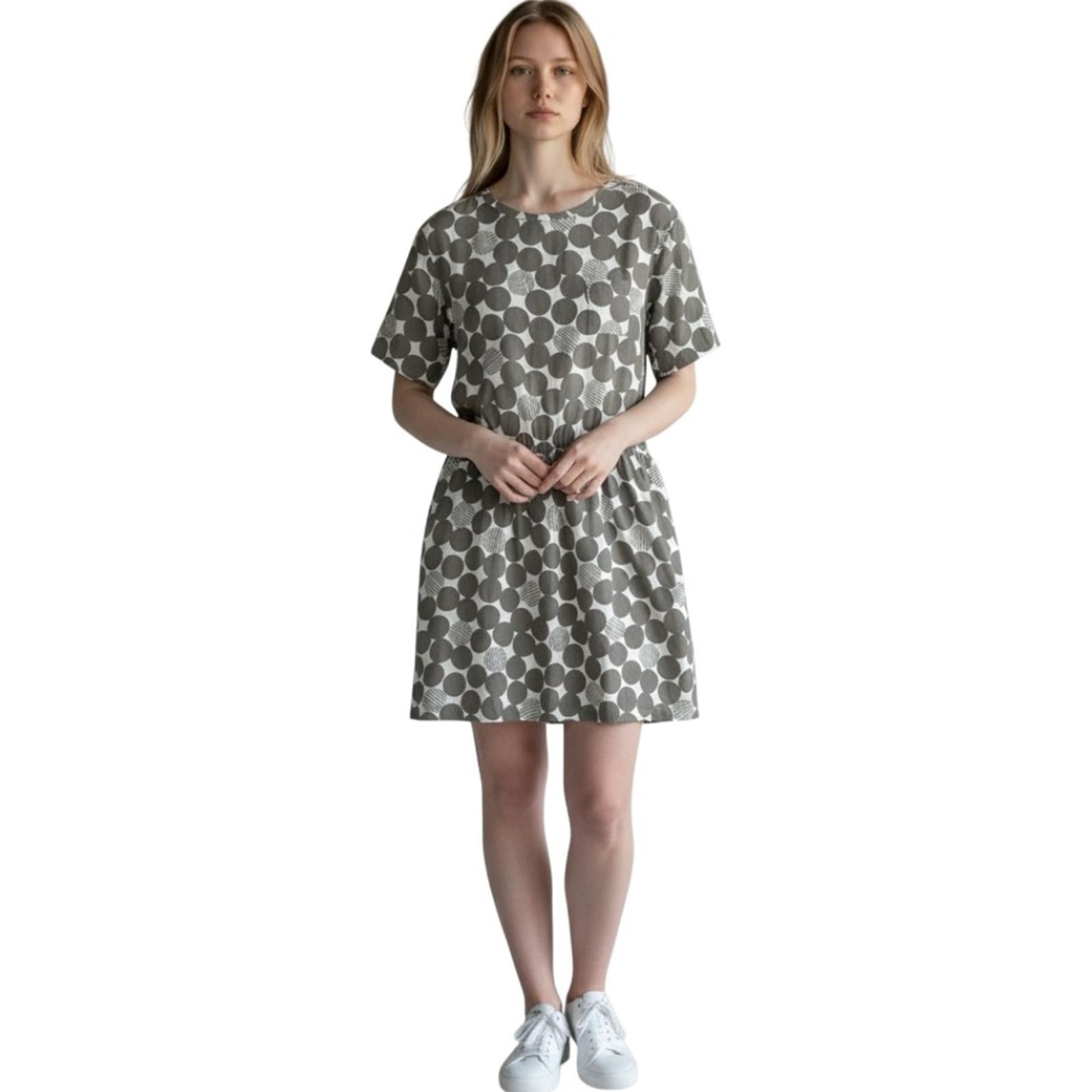 Rosso35 Geneva 100% Cotton Spotted Shirt Dress with Short Sleeves Dots Size 40