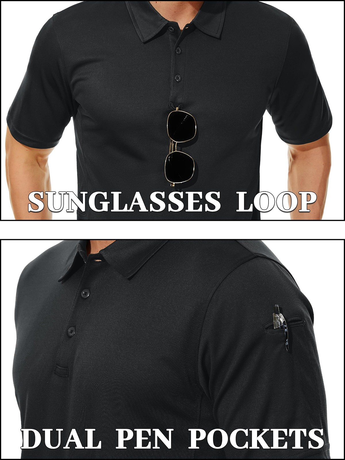 Men’s Polo Shirts Short Sleeve Quick Dry Casual Golf Sport Team Work Tactical T