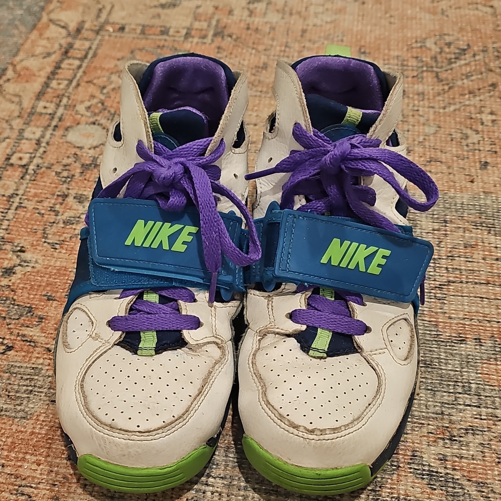 Nike Air Trainer Huarache Kids 5.5Y White/Blue/Purple/Green CJ7403-100