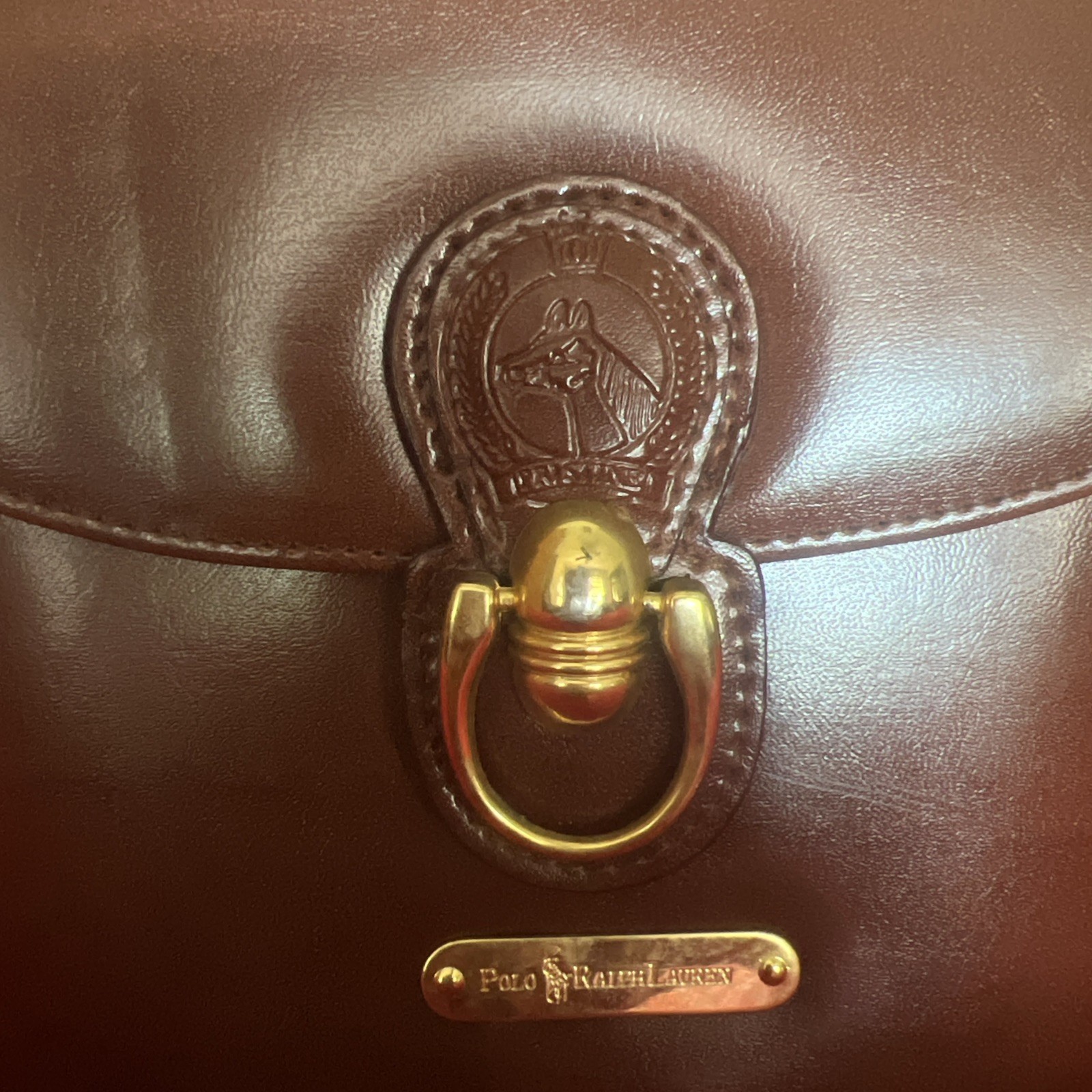 VTG Polo Ralph Lauren Equestrian Saddle Leather Crossbody Purse Shoulder Bag