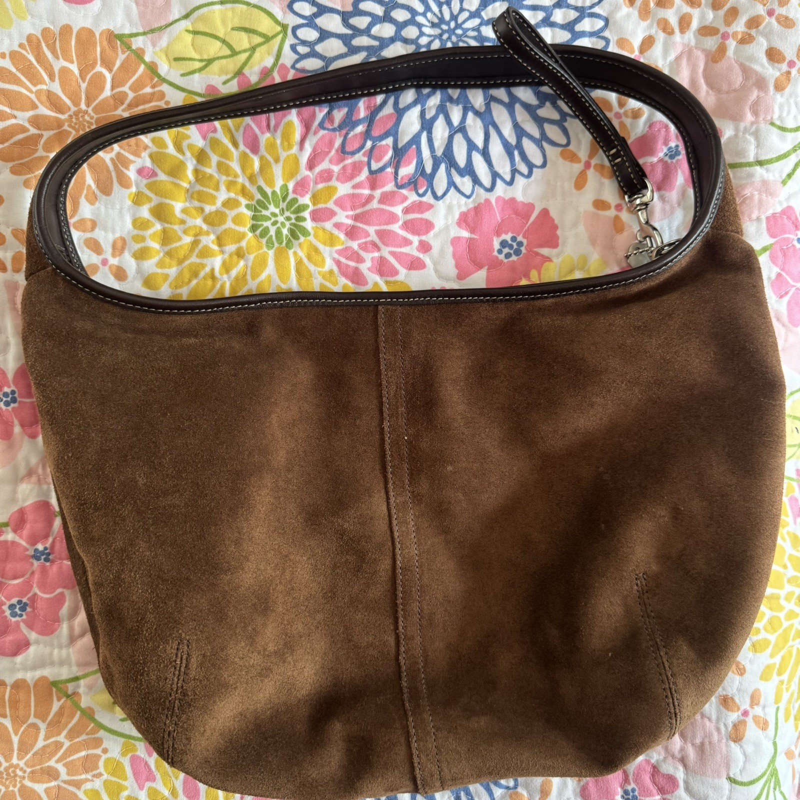 RARE COACH VINTAGE Y2K ERGO CHOCO BROWN FINEST SUEDE LEATHER HOBO TOTE BAG 9220