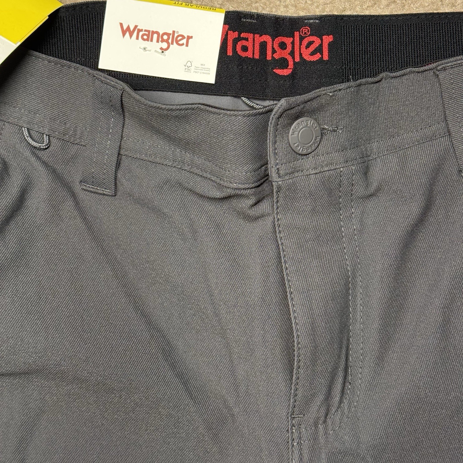 Wrangler Cargo Pants 32×32 Gray Performance Stretch UPF15 Flex Waistband