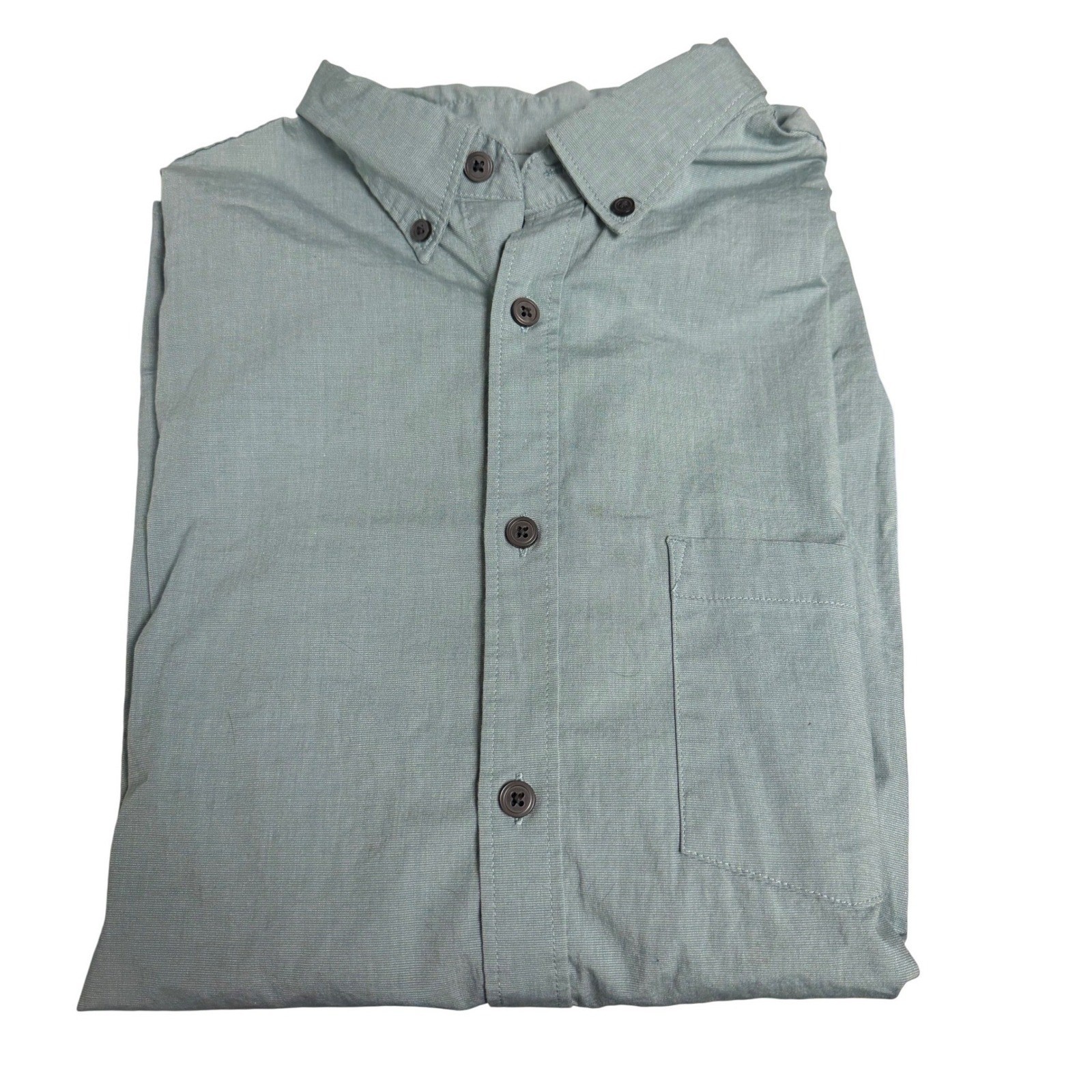 Express Men’s Sage Green Casual Academic Preppy Textured Cotton Blend Shirt Sz M