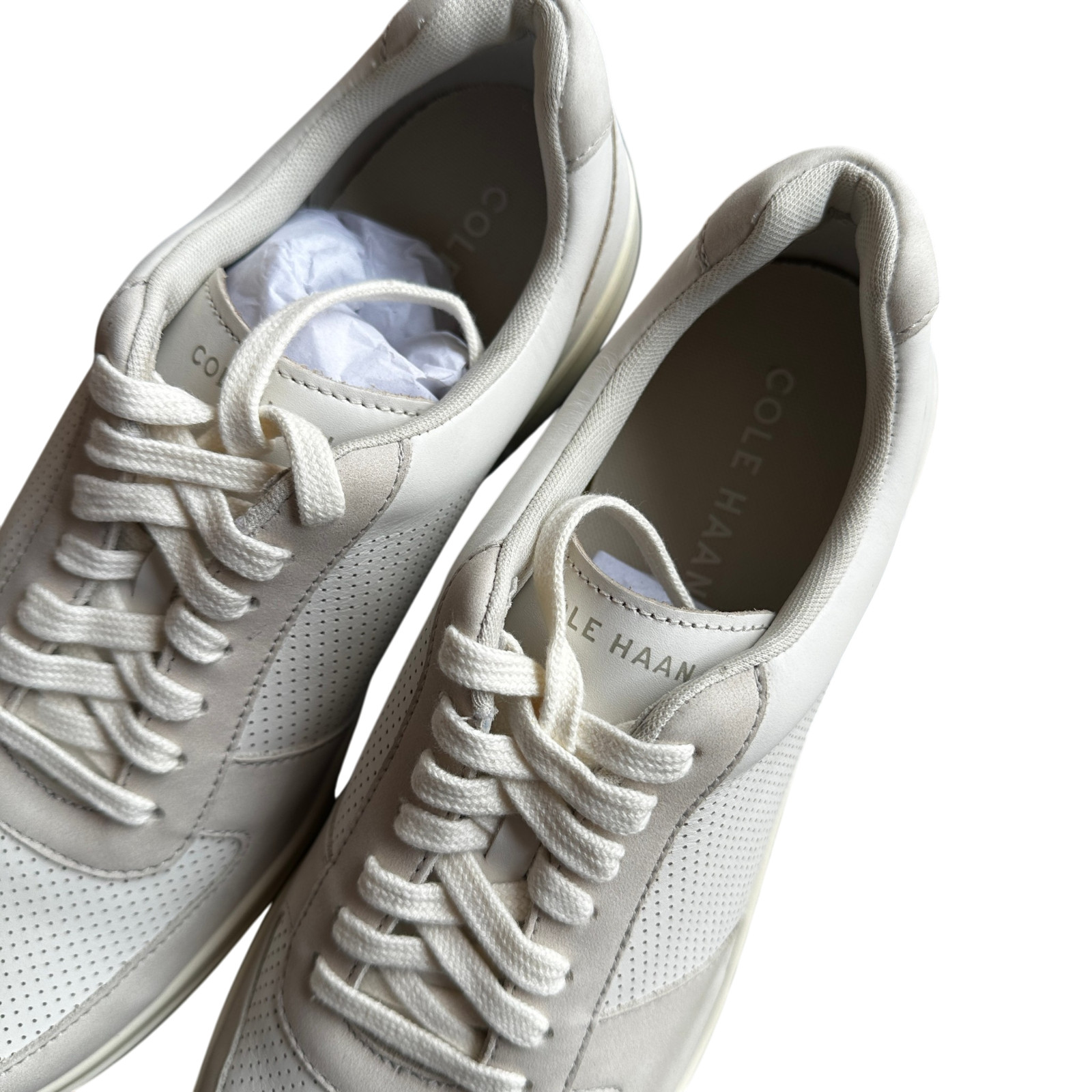 Cole Haan Grand Crosscourt Modern Sneakers White Ivory Tennis Shoe Mens Size 10
