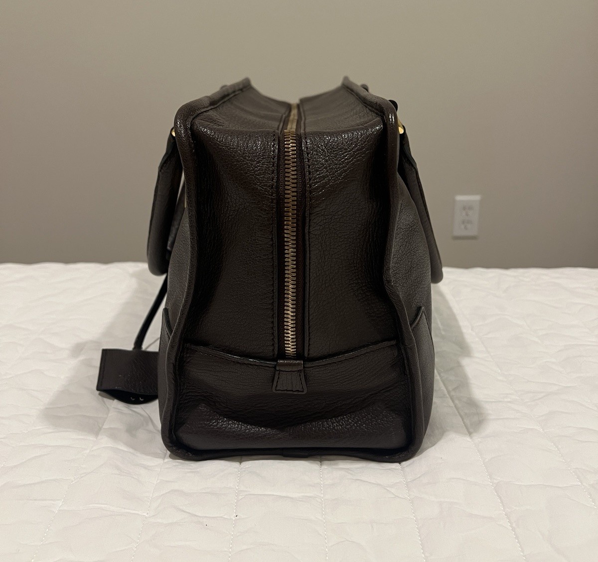 LOEWE Amazona 36 Anagram Leather Handbag Bronze Tote Boston bag Used
