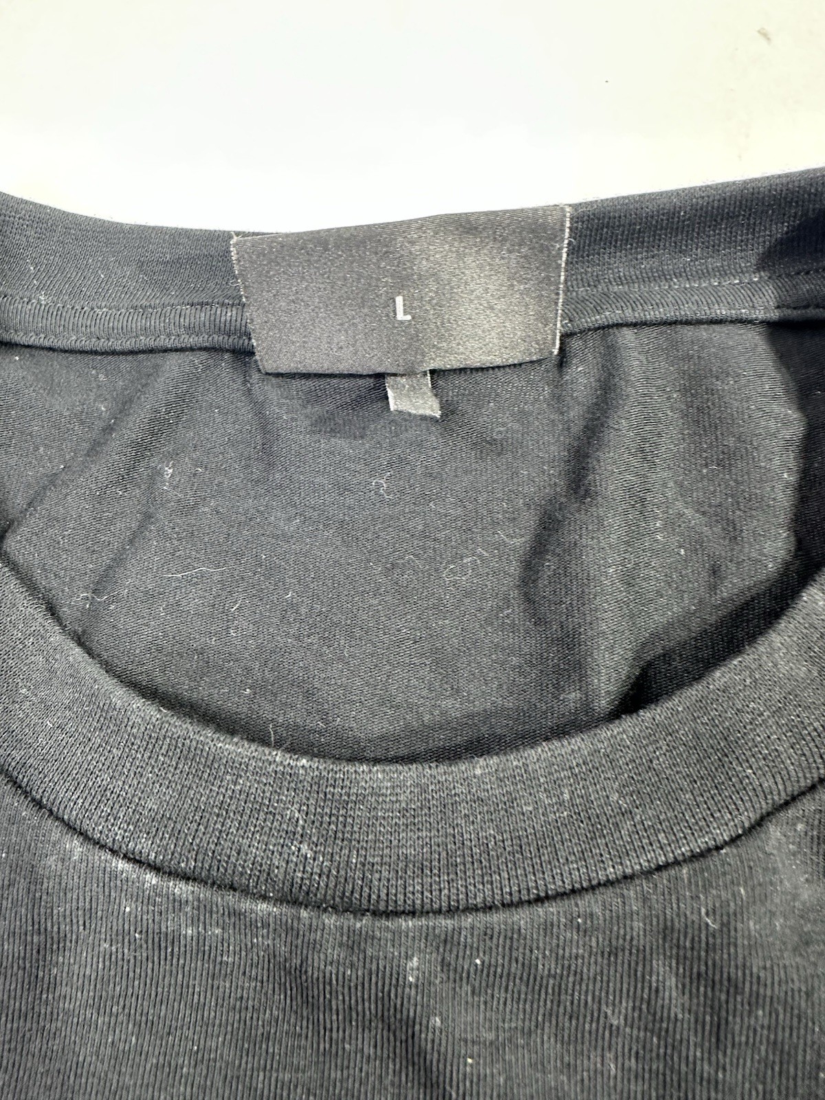 Emporio Armani EA7 Black T-Shirt Men’s Large Side Logo Tape Minimalist Designer