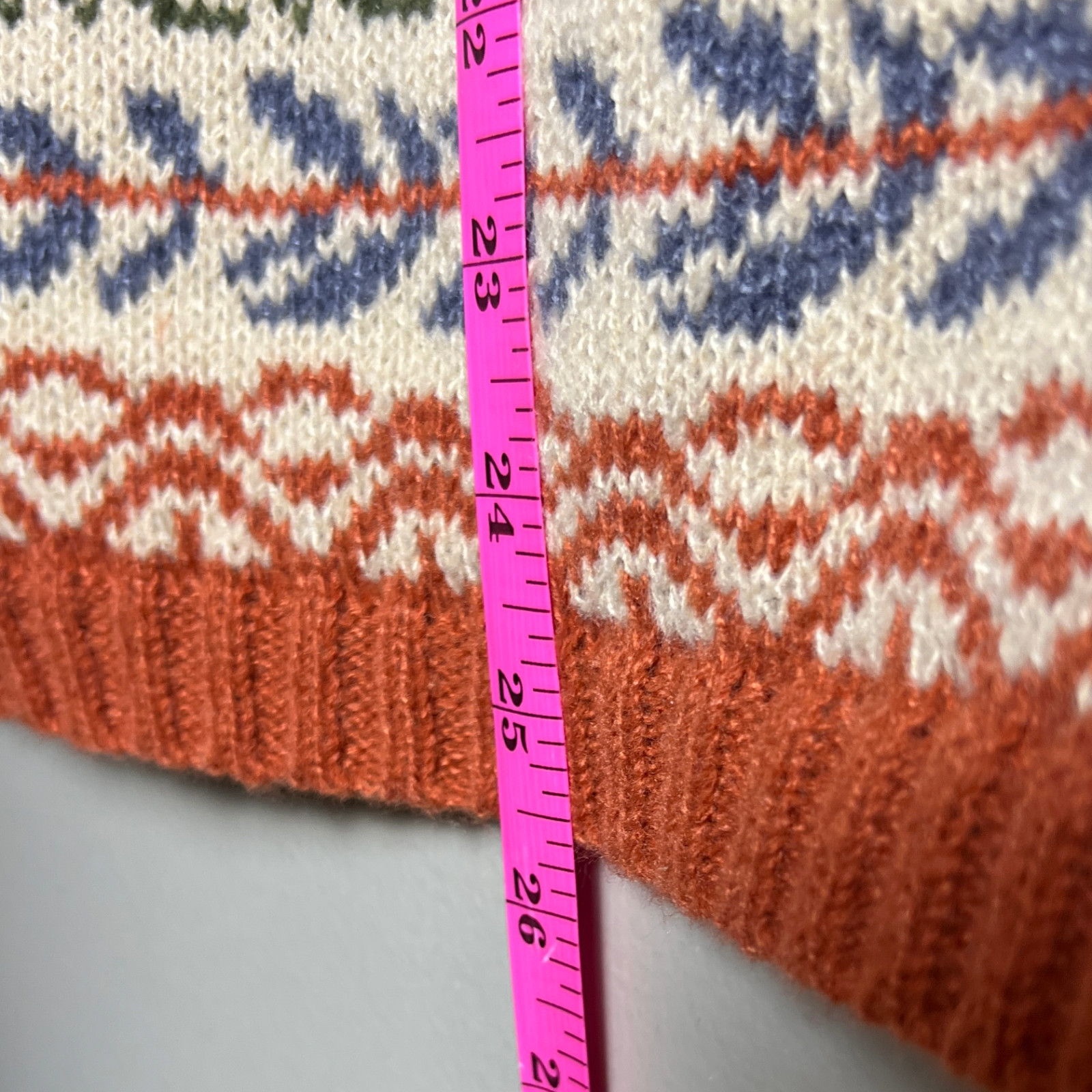 Fair Isle Knit Sweater Blue Boho Cottagecore Large