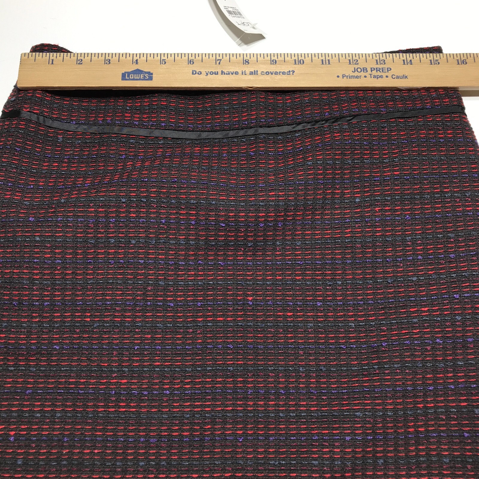 Loft Skirt Womens Size 4 Side Zip Lined Black Red Blue Purple Woven Straight NWT