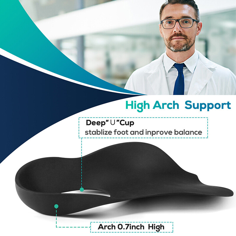 3/4 Orthotic Shoe Insoles Inserts Flat Feet High Arch Support Plantar Fasciitis
