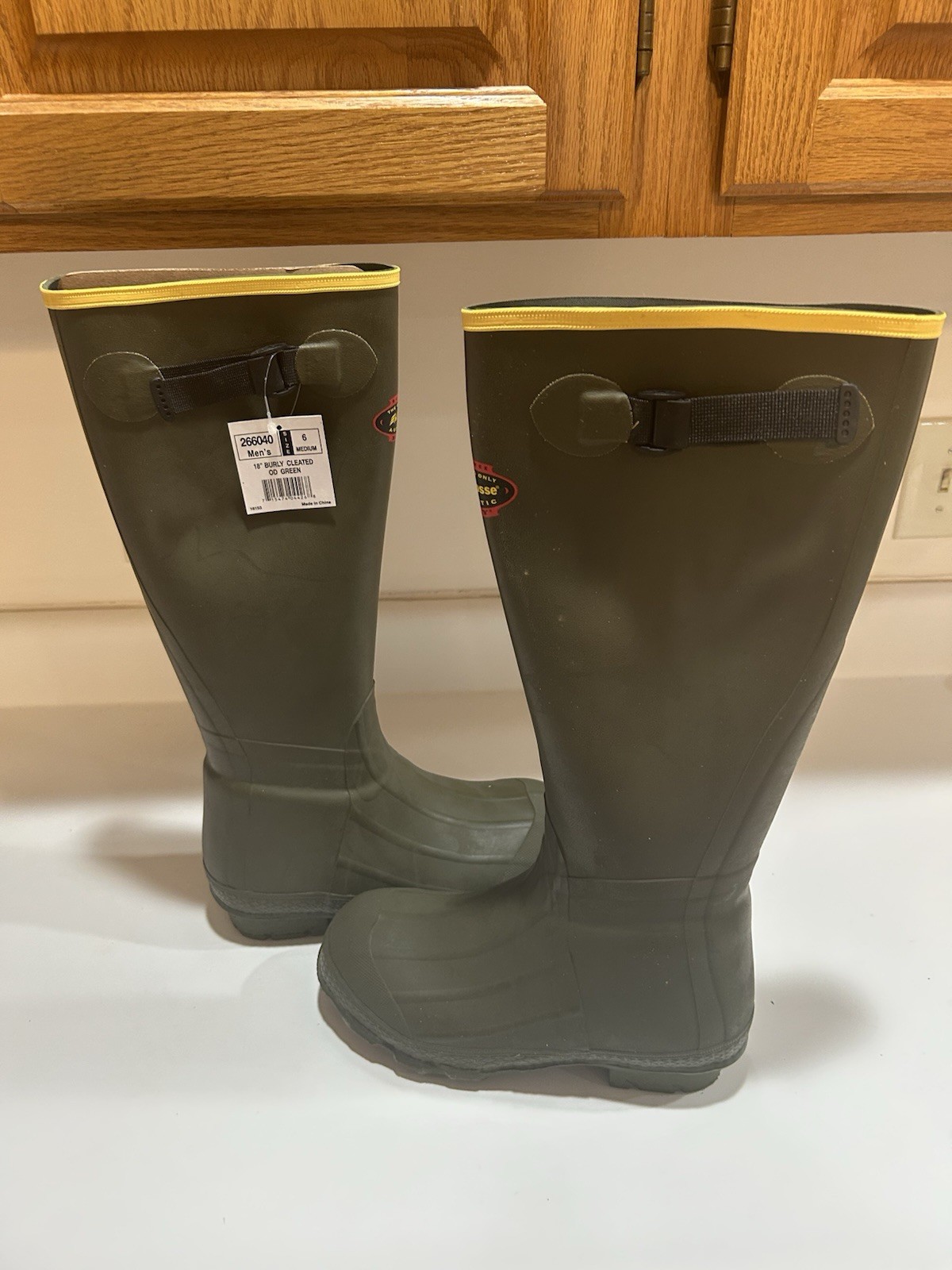 Lacrosse Burly Mens OD Green Cleated Rubber 18in WP Work/Hunting Boots- 20