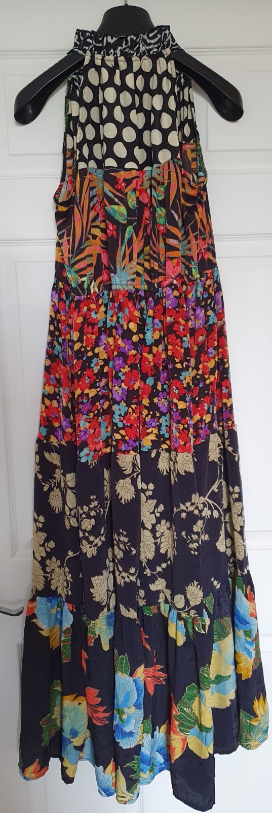 Laraethnics multicoloured Long patchwork Maxi dress size TU