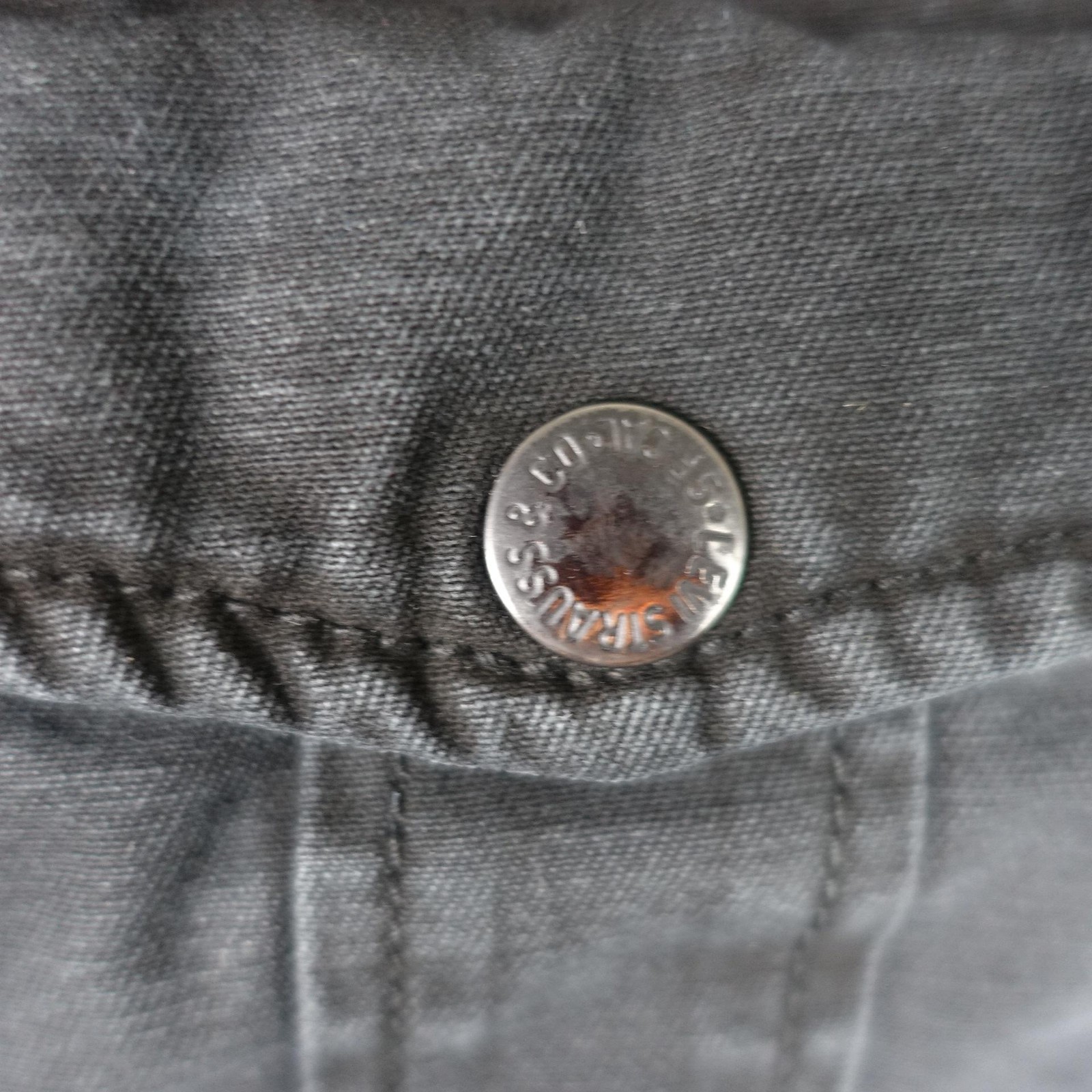 Levis Jacket Mens XL Gray Canvas Military Quilted Lined Insulated Zip Front VTG