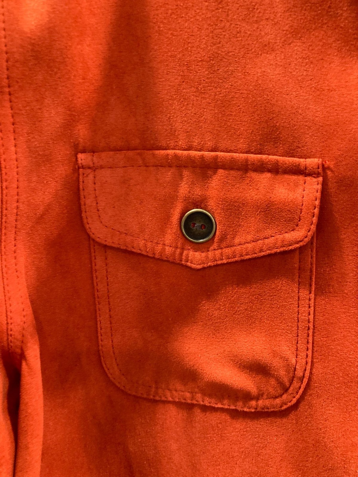 Alfred Dunner Faux Suede Jacket 14P Orange Vibrant Colorful Festival Casual