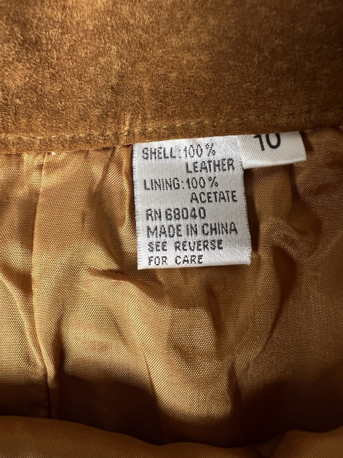 Cedars Vintage 100% Suede Leather Fringed Skirt in Gorgeous Brown 26.5” Waist