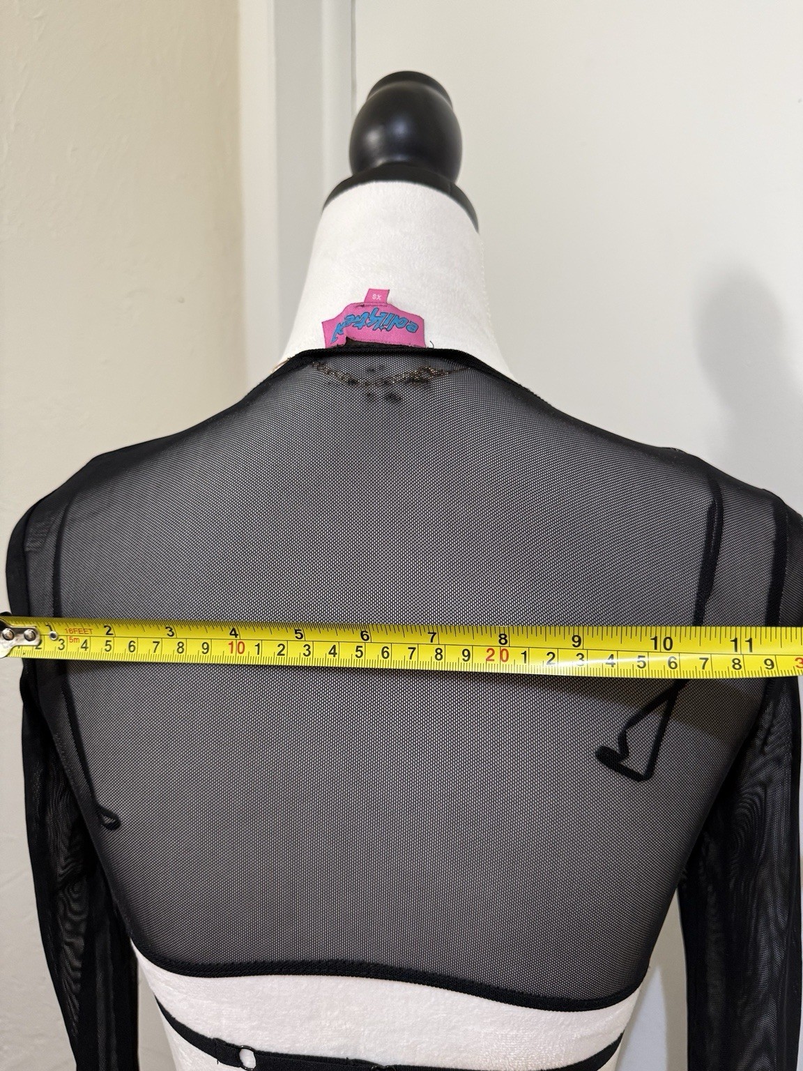 Edikted Black Sheer Mesh Long Sleeve Shrug Bolero Women’s XS Y2K Goth