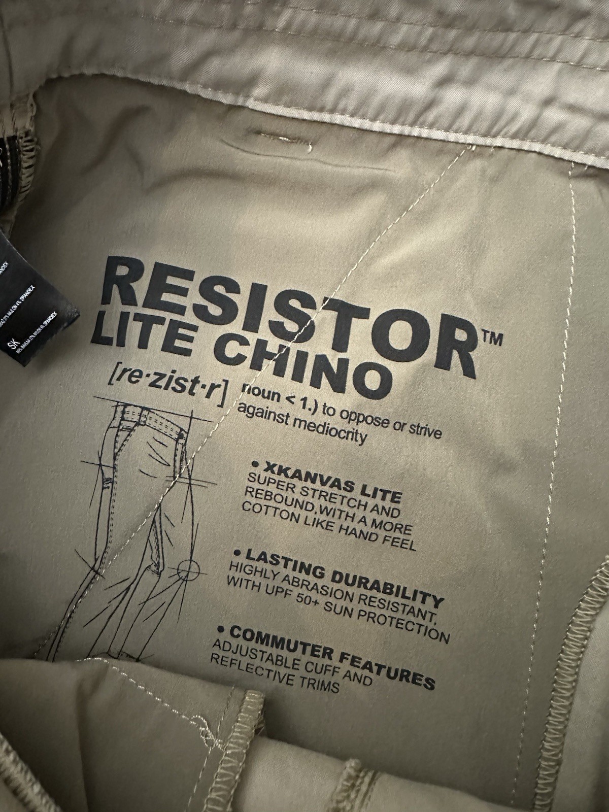Kuhl Resistor Lite Chino Pants Mens 38×30 Beige Stretch Nylon Hiking Outdoor