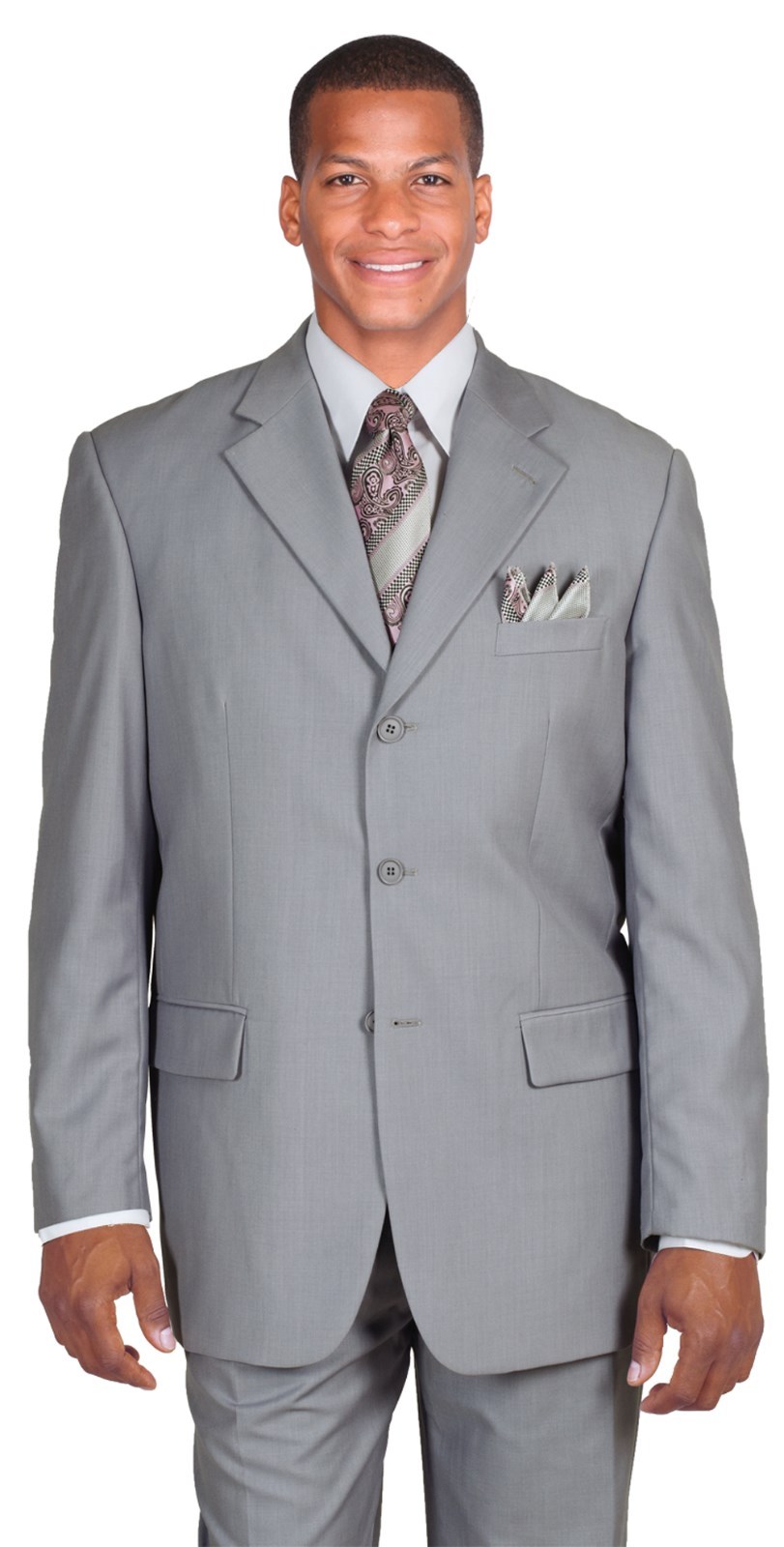 Milano Moda/Fortino Landi 2 Piece Wool Feel Suit 2 or 3 Button L.Gray 5802/5702