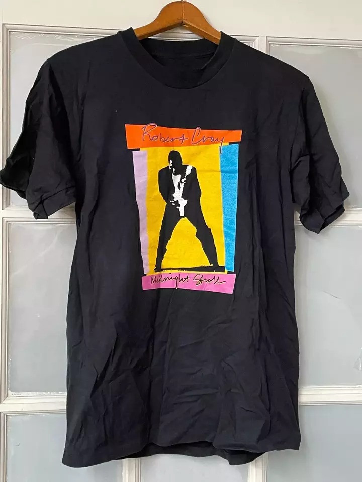 SALE Vtg Robert Cray Band Tour Concert Cotton Black Full Size Shirt For Men