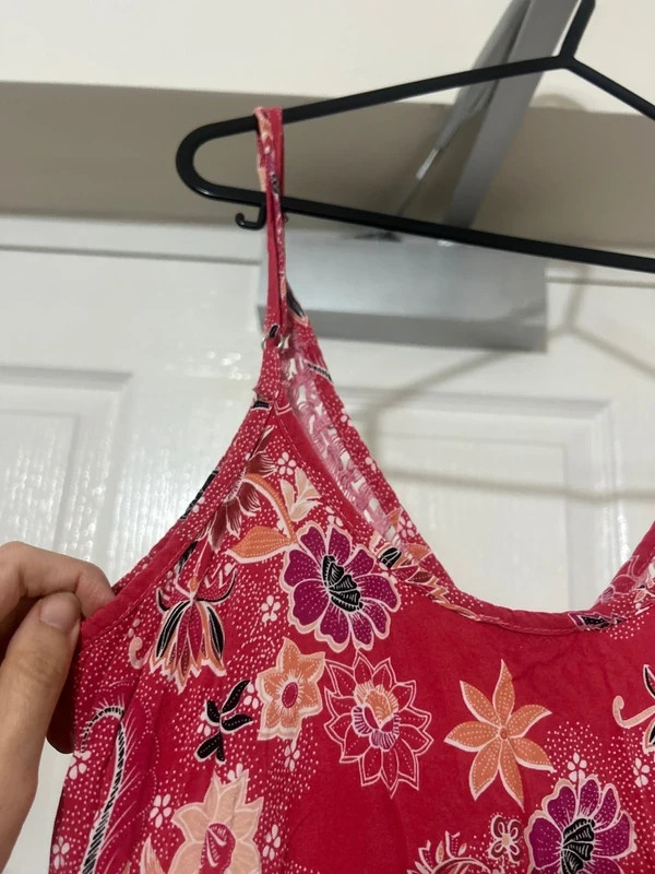 Jaase Red Bandana 100% rylon maxi sleeveless summer dress print size 6 8 10