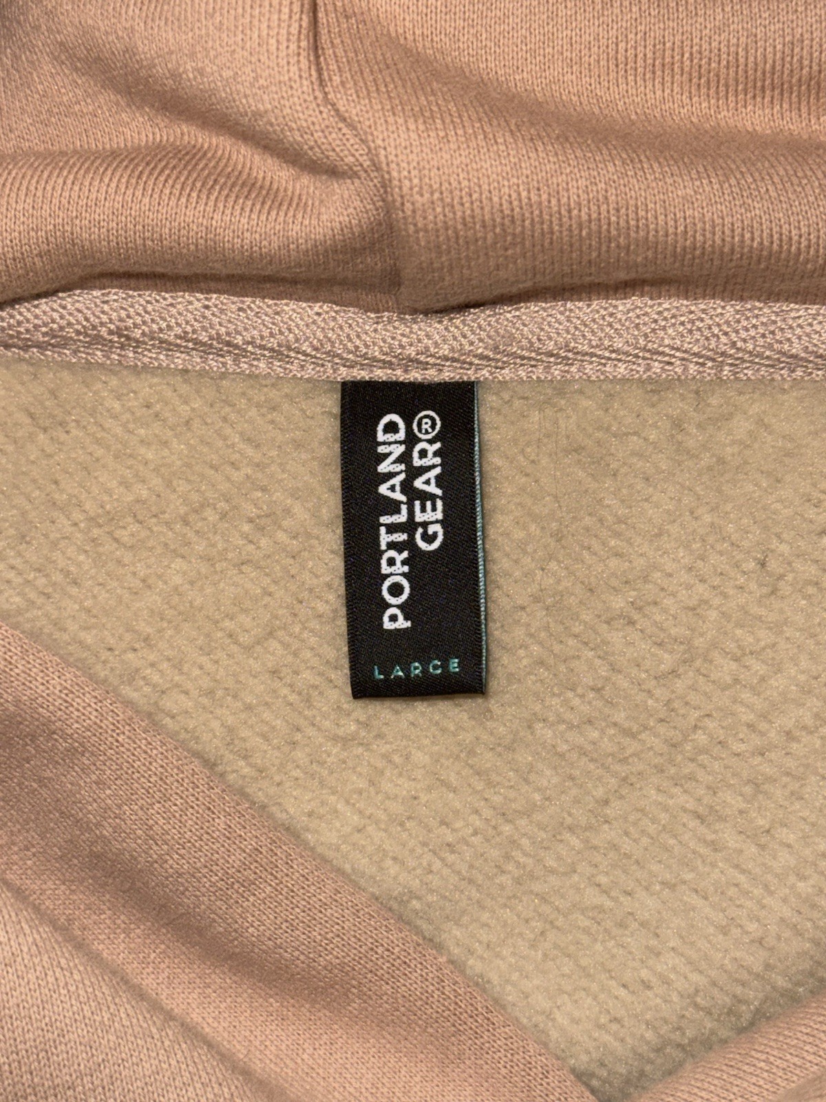 Portland Gear Hoodie Sweatshirt Large Beige Pullover Kangaroo Pocket