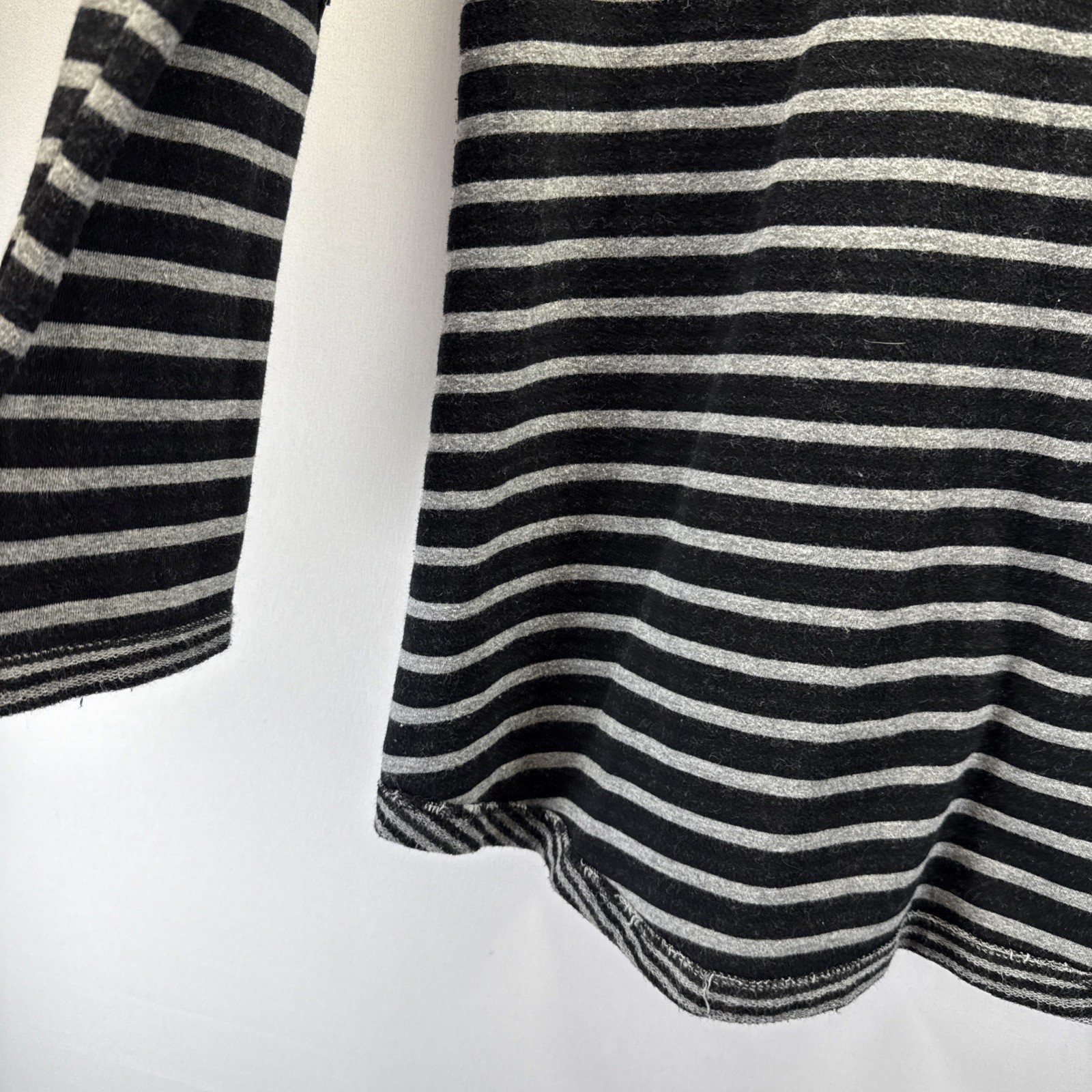 Soft Surrounding Cowl Neck Tunic Top Women’s XS Long Sleeve Black Grey Striped