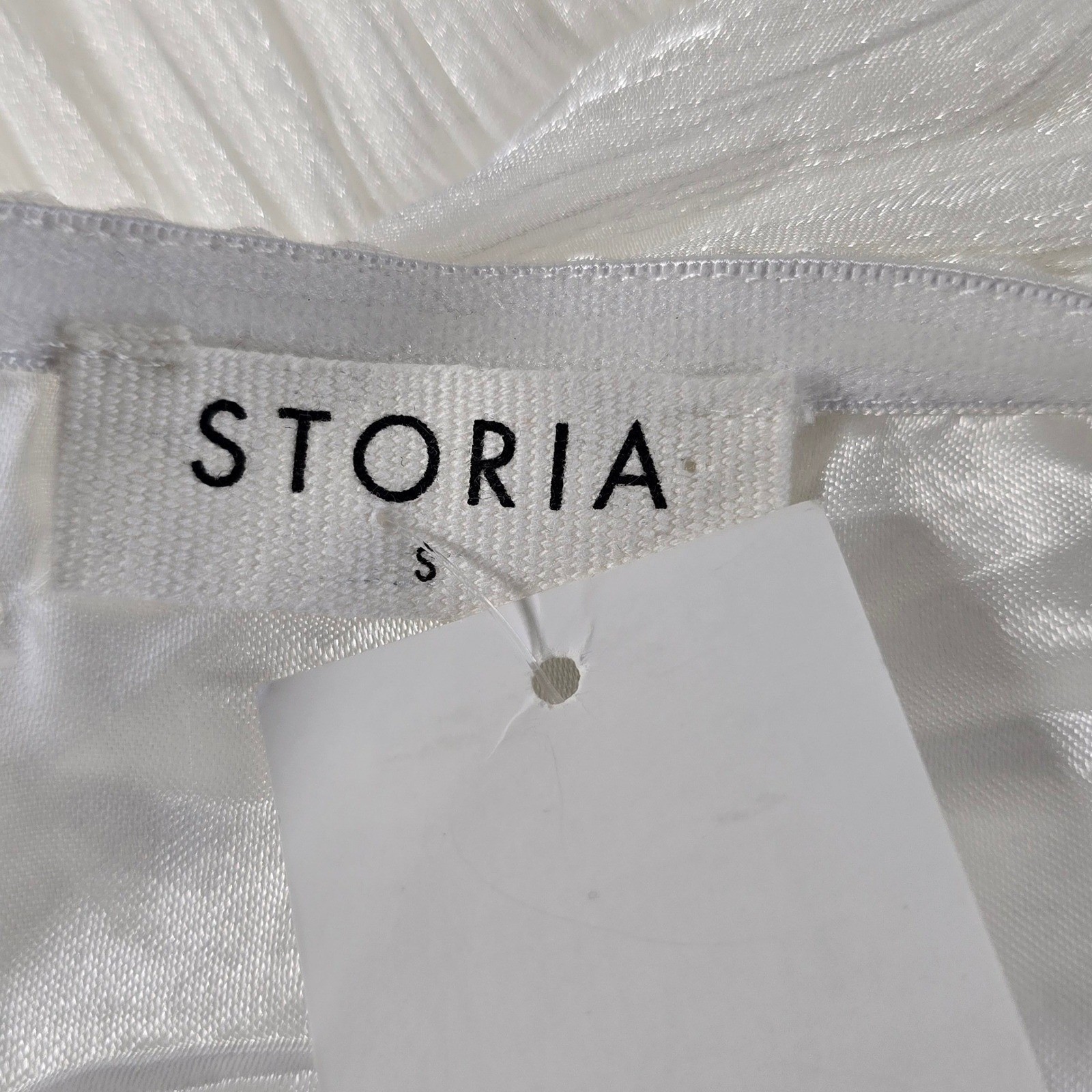 Storia Womens S White Shimmer Plisse Strapless Bow Cutout Midi Dress Formal Prom
