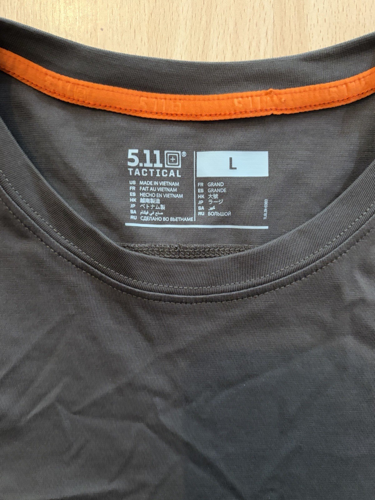 5.11 Tactical Delta Crew Top Mens Large Brown Performance T-Shirt 40169 NWT
