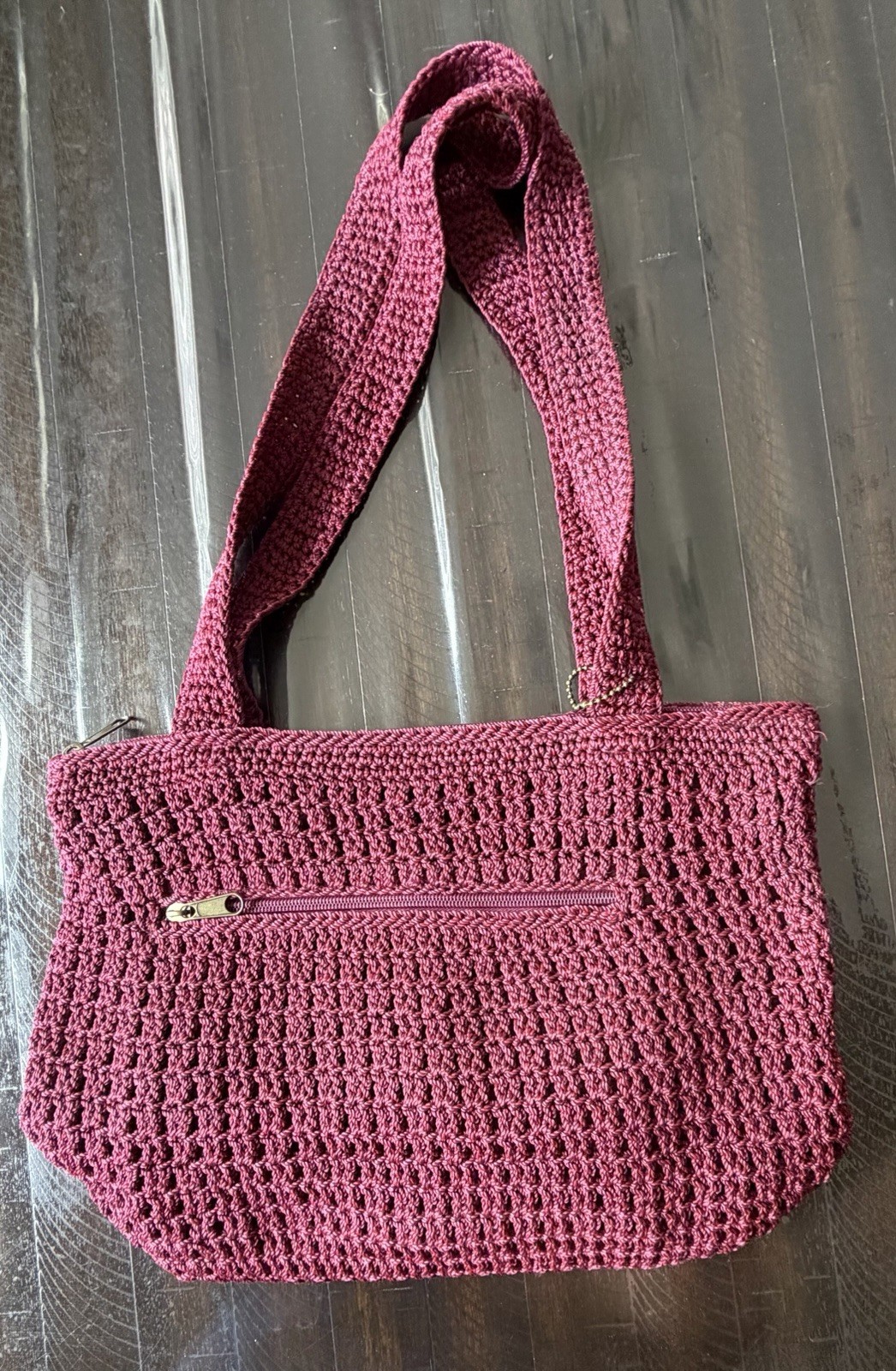 the SAK Crocheted Patterned Medium Shoulder Bag