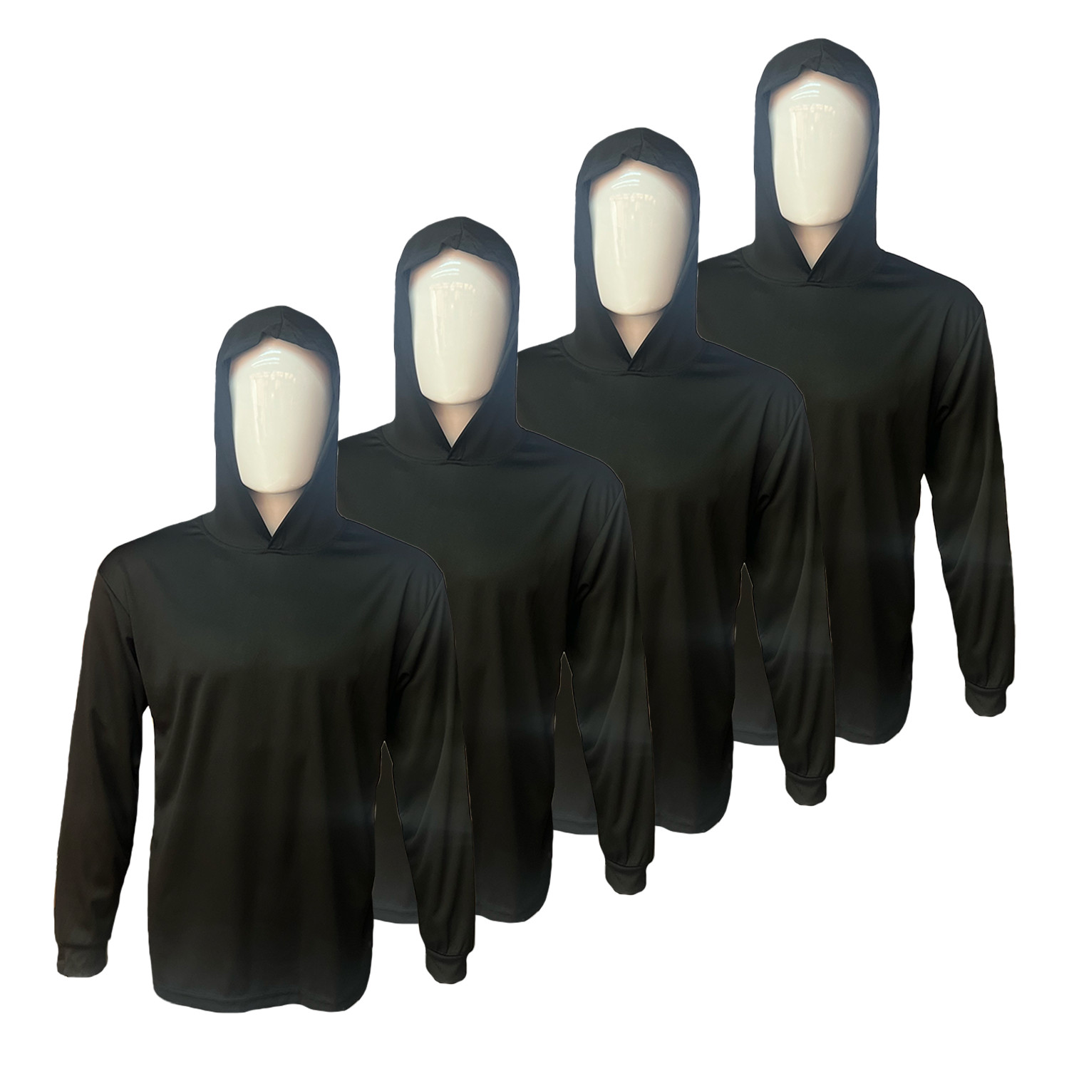 4 PACK – Hi Visibility ultra light weight Long sleeve hoodie / polyester birdeye
