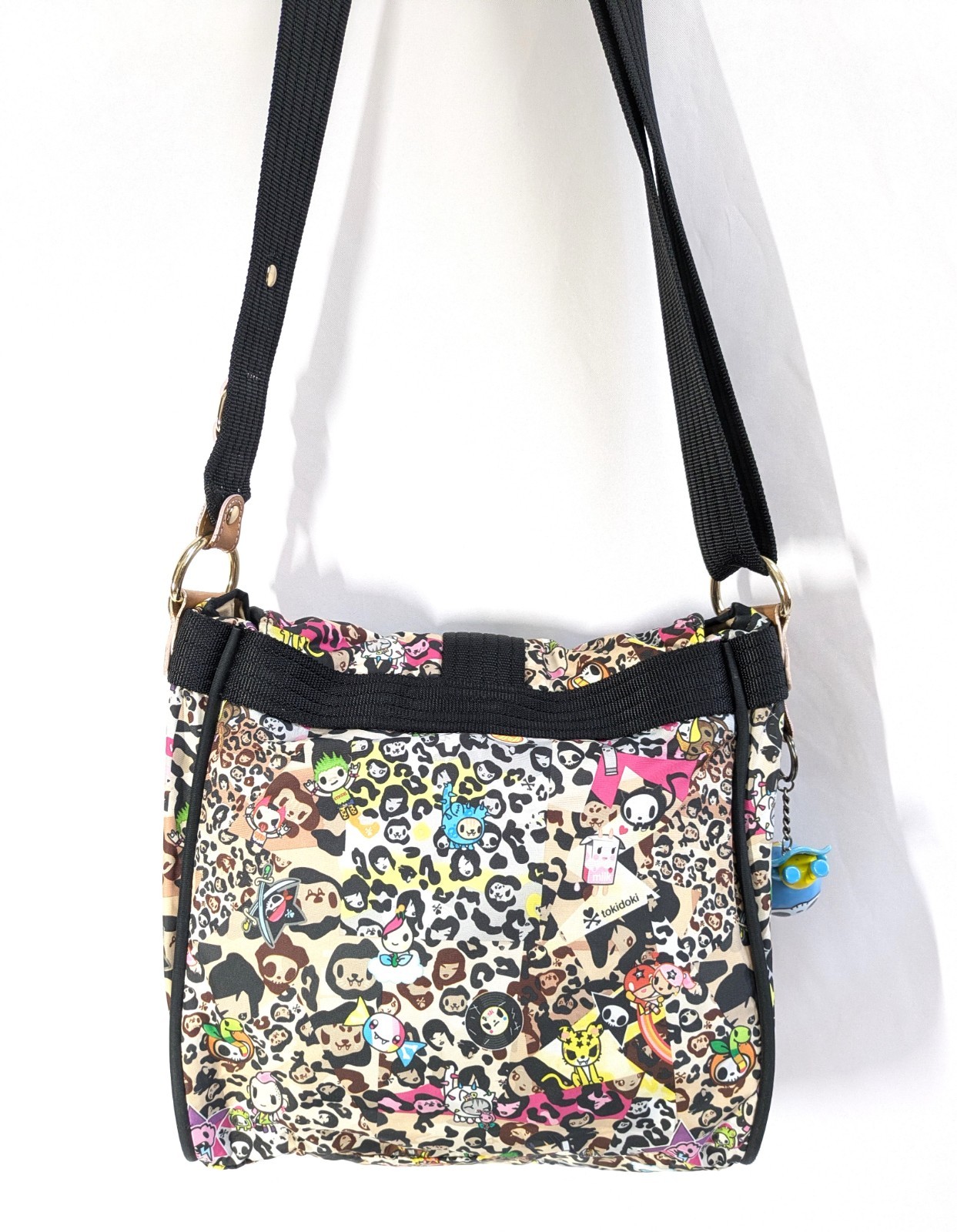 Rare tokidoki Shoulder bag Leopard w/Charm Adios 10 × 10 in Kawaii Excellent