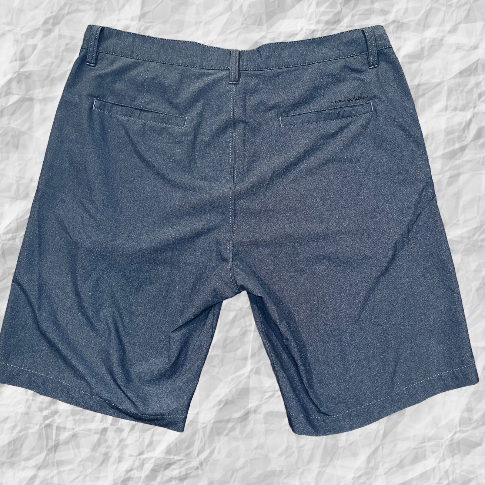 Travis Mathew Nylon Poly Spandex Performance Golf Shorts 36X10 Steel Blue
