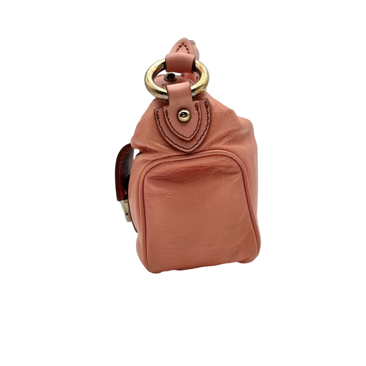 Authentic MARC JACOBS Leather Mini Handbag Pink Push Lock Compact Bag Women