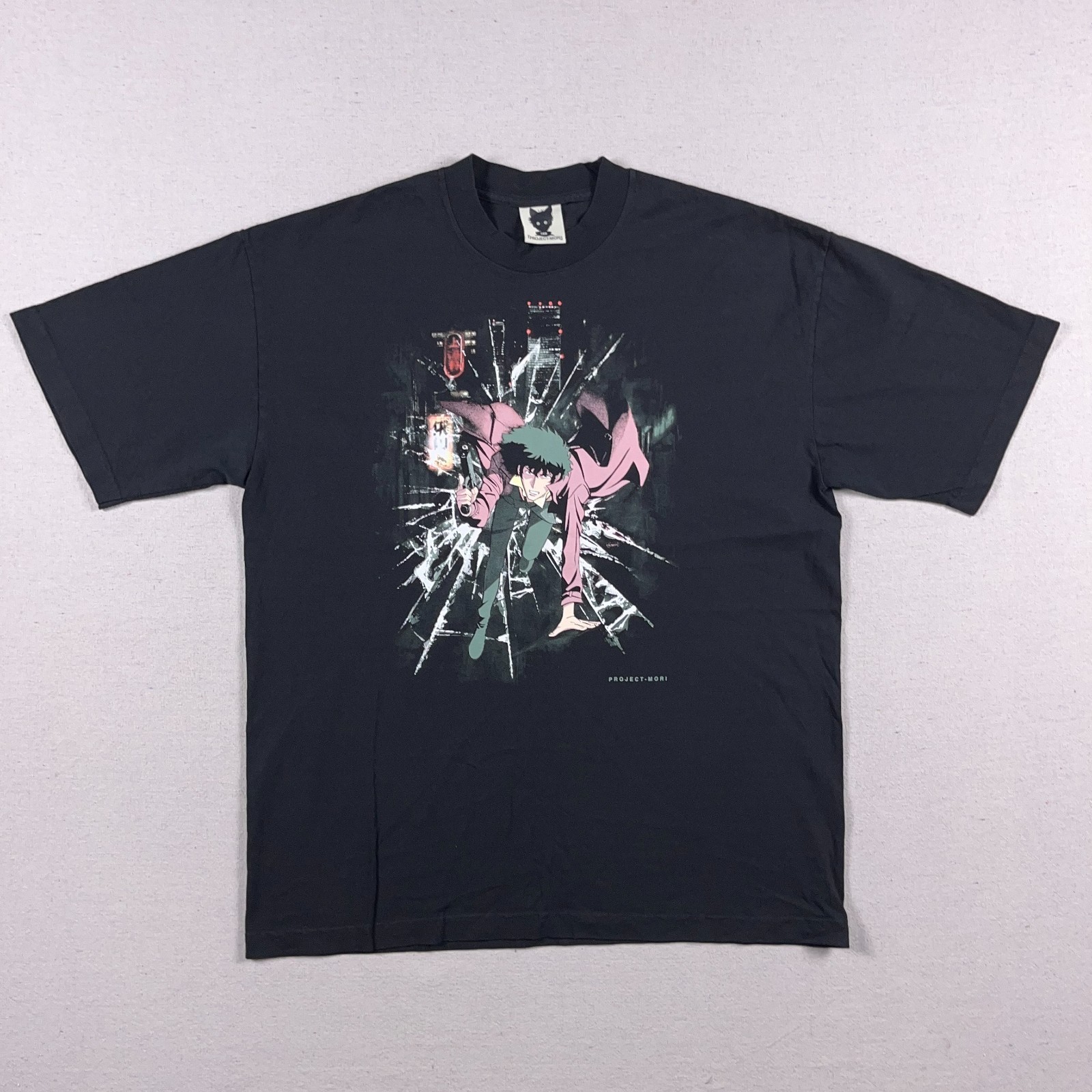 Project Mori x Cowboy Bebop T Shirt Mens Large Black Anime Art Spike Spiegel