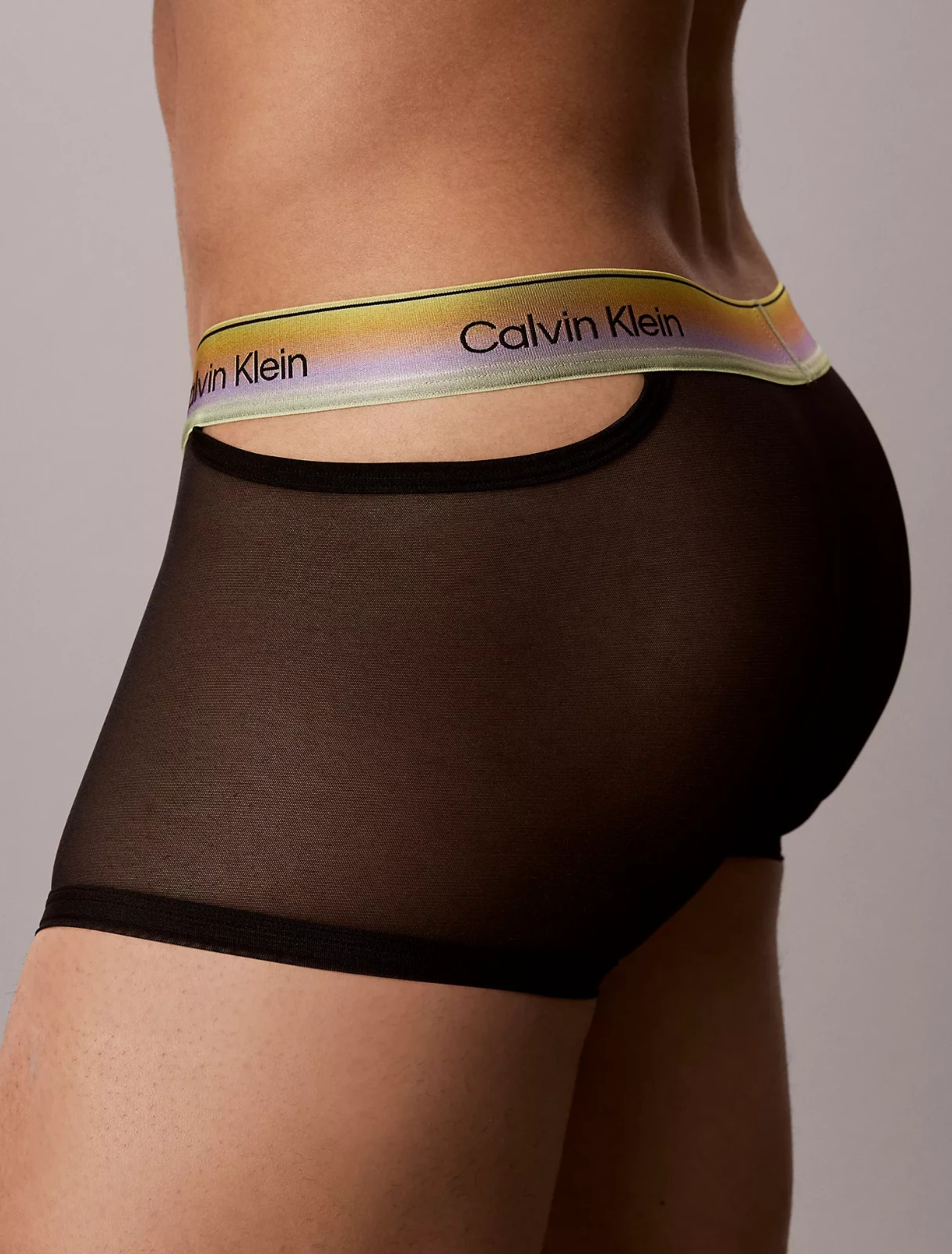 Calvin Klein CK men black icon sheer mesh nylon Trunk underwear size M L