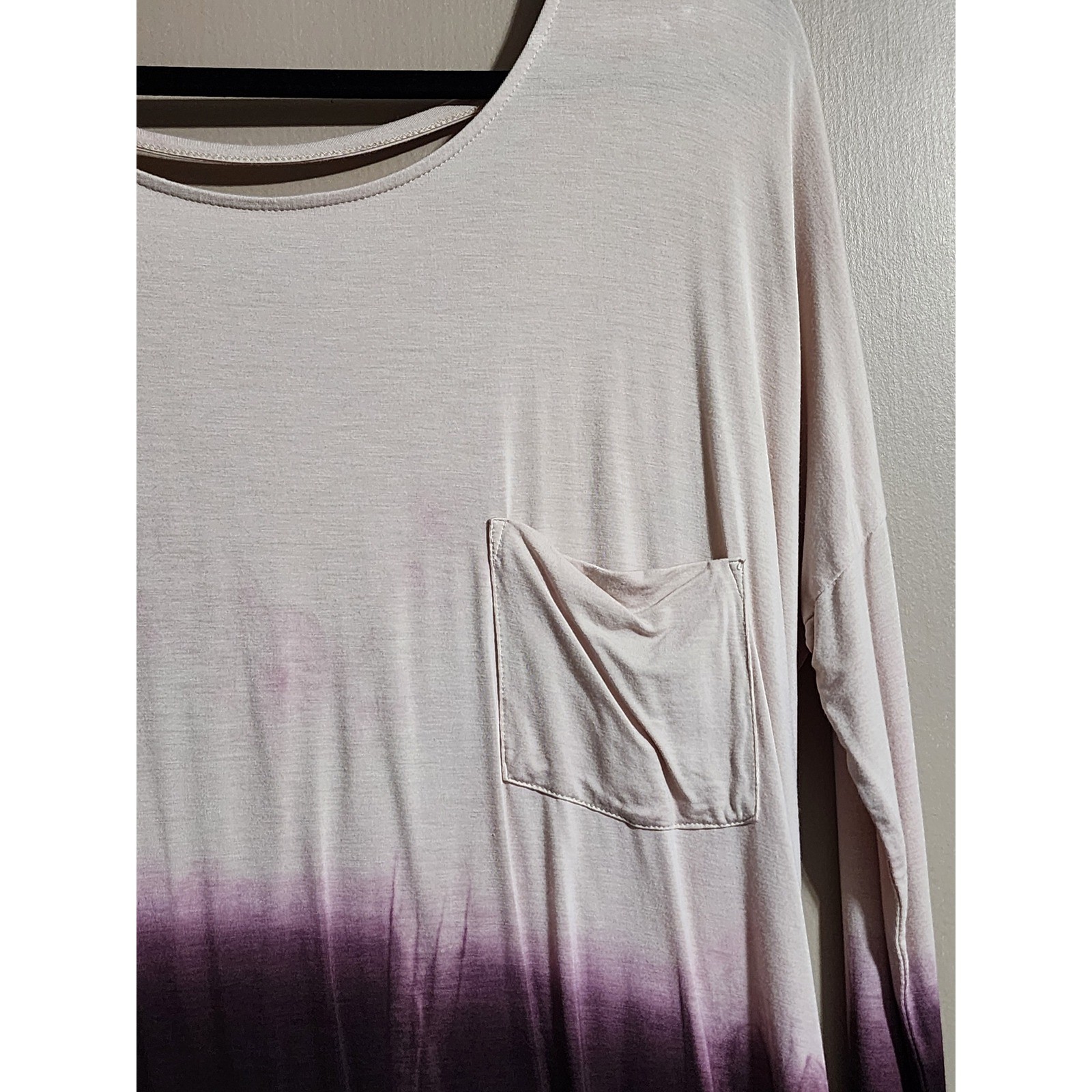 Unbranded Tunic Top Draped Open Back Ombre Large Purple Beige