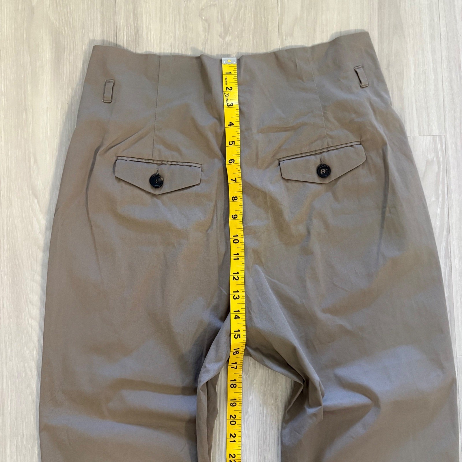 Peserico Pant Women High Waisted Pleated Tapered Trousers Taupe Brown Italy 46