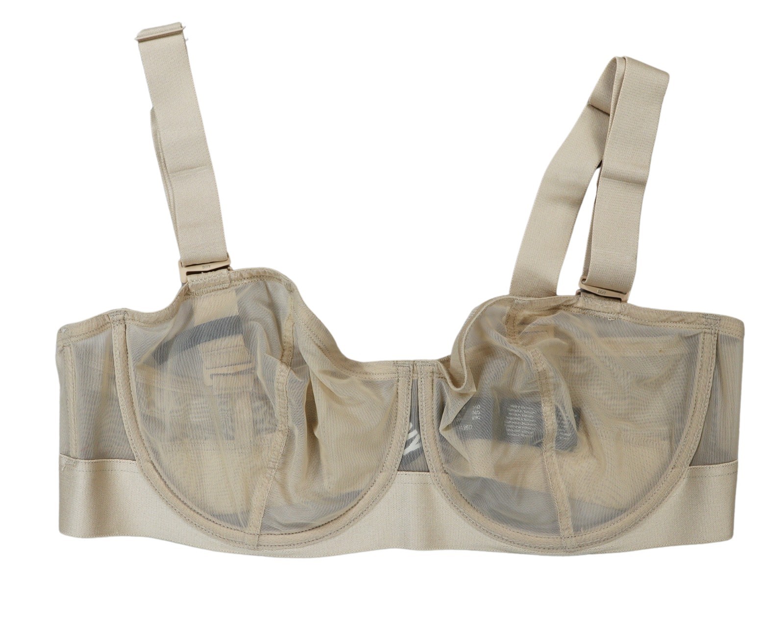 DKNY Sheer Removeable Straps Unlined Underwire Mesh Cup Solid Women’s Bra NWT