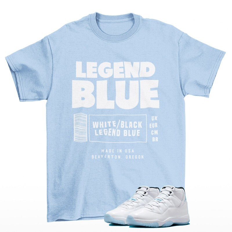 Box Label Legend Blue Shirt to Match Jordan 11 Retro Legend Blue CT8012-104