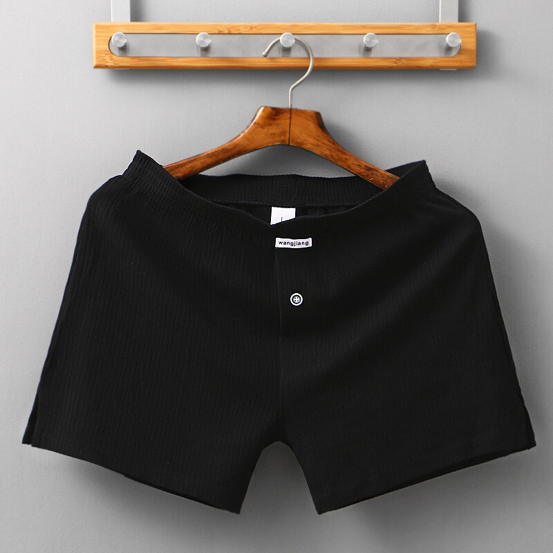 Mens Cotton Underwear Loose Boxers Shorts Cotton Soft Arrow Pants Open Flying